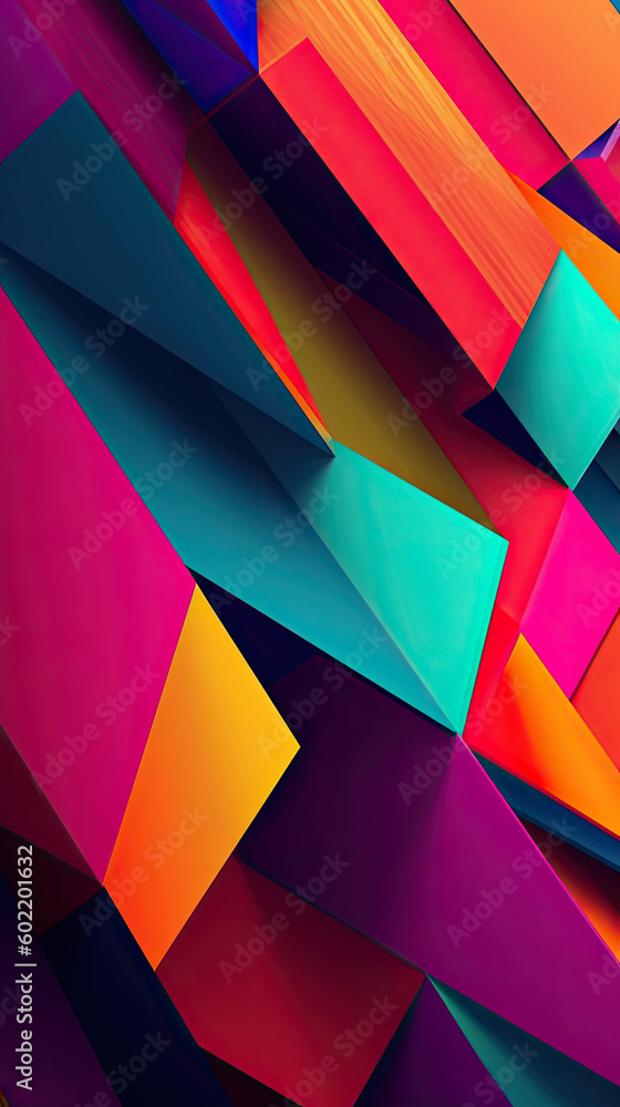Poster abstract geometric backgrounds full color generative ai