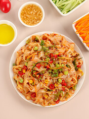 Noodles made from konjac flour, Chinese traditional spicy noodles(Amorphophallus konjac,Konjac powder,mannan)