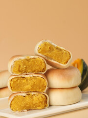 Cakes made with pumpkins, moon cakes, traditional Chinese pastries