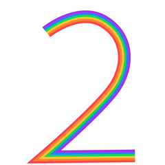 number 2 rainbow letter