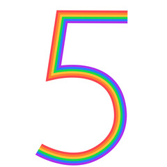 number 5 rainbow letter