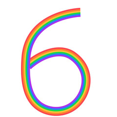 number 6 rainbow letter