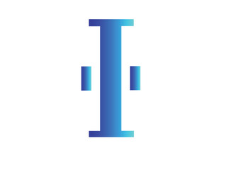 i letter shape logo design isolated on white