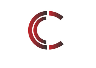 c letter shape logo design isolated on white