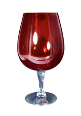 Ruby Red Decorative custom brandy glass style, Glass Vase isolated on a transparent background. PNG...