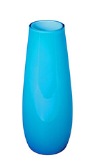 Sky Blue Bud Vase style Glass Vase isolated on a transparent background. PNG image for Graphics and Craft artwork.