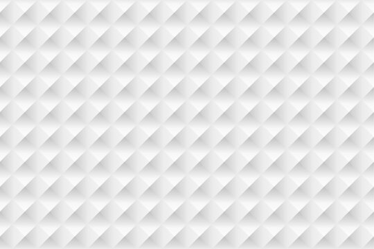 White paper texture background with square, star in 3d, paper art stye. Geometric seamless pattern vector illustration.