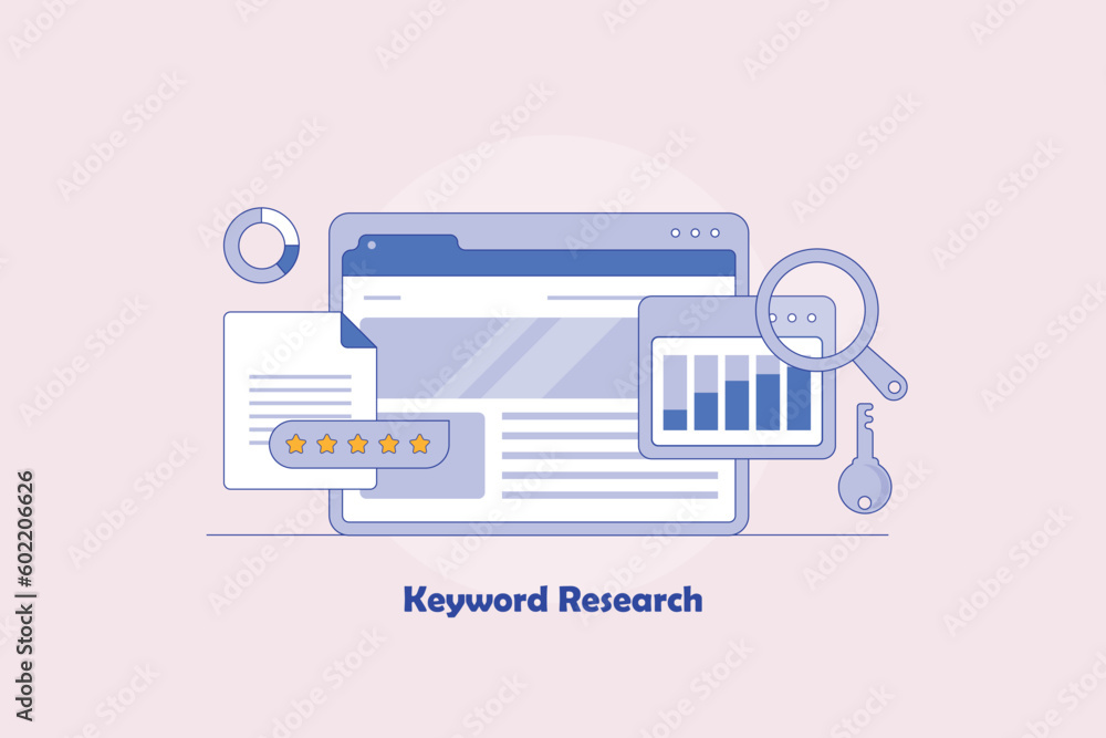 Poster keyword research and analytics data helps business for web content optimization and acquiring online