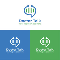 Logo Vector Design for Doctor Talk, Podcast Logo, Healthy Logo, Talk, Message Logo