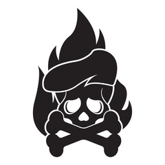 Skull icon,logo illustration design template.
