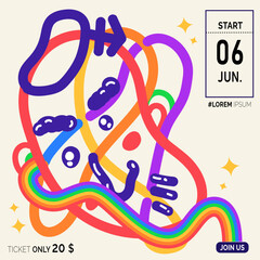 card with celibate pride month face abstract