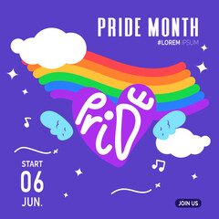 card with celibate pride month rainbow