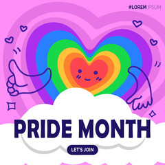 card with heart pride month