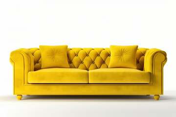 Comfortable leather couch in a modern studio setting, perfect for any design project. AI Generative.