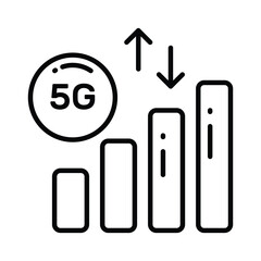 Beautifully designed vector of 5G technology signals in trendy style, premium icon