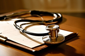 stethoscope on notebook ai generative