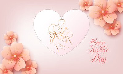 Happy Mothers Day design with amazing flowers 