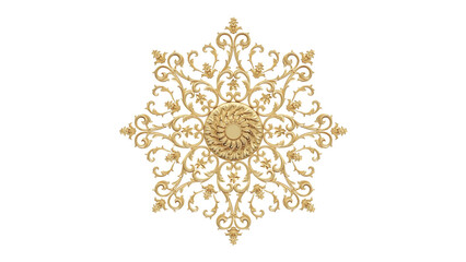 golden ornament on white background