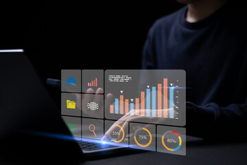 KPI and metrics connected to the database for technology finance, operations, sales, marketing....