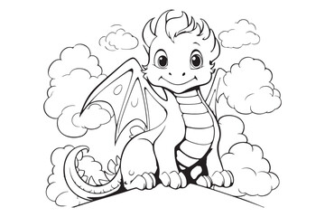 Dragon Character For Coloring Page, Creative Coloring Experiences with Dragon Pages