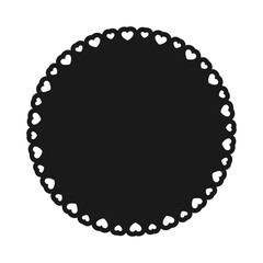 Round scalloped frame with hearts pattern, Pastel Cute Valentines Frame Border