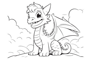 Dragon Character For Coloring Page, Creative Coloring Experiences with Dragon Pages