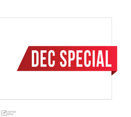 December Special banner design, Isolated on white background.