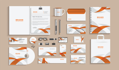 corporate identity template with digital elements. Vector company style for brand book and guideline.	
Modern Simple business stationery set.