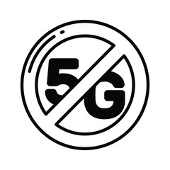 An icon of no 5G network in modern style, easy to use icon