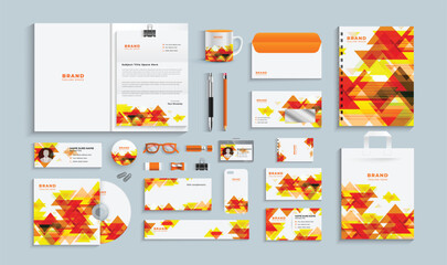 corporate identity template with digital elements. Vector company style for brand book and guideline.	
Modern Simple business stationery set.