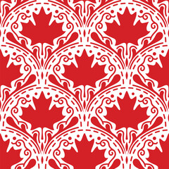 Canadian Flag themed maple leaves decorative red pattern - 602214253