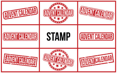 Advent calendar Red Rubber Stamp set.