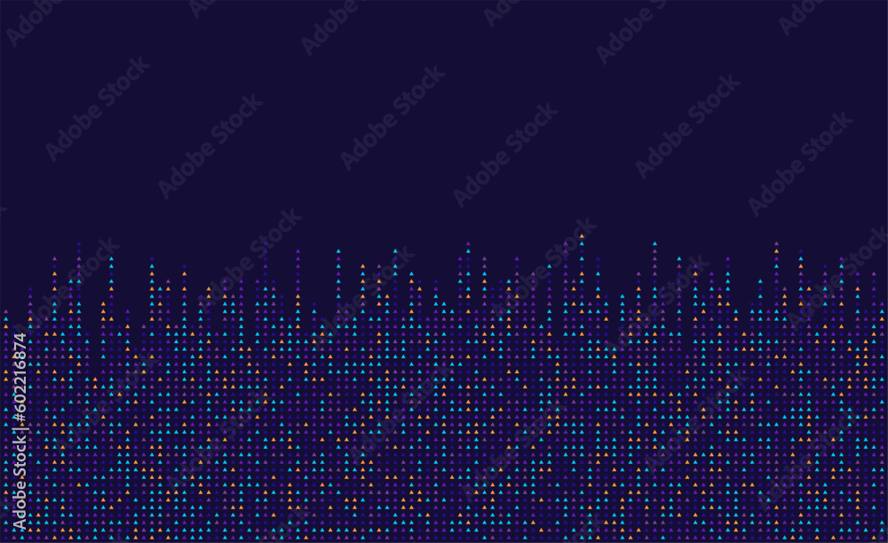 Poster digital technology background. digital data triangle pattern pixel background