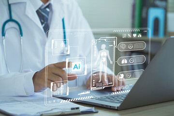 Medical technology, AI technology is utilized by doctors for diagnosing increasing the accuracy of...
