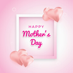 Vector happy mothers day celebration white hearts card background design