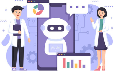 Artificial intelligence design illustration. AI technology and cyber background and banner. Futuristic technology service and communication artificial intelligence concept