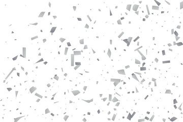 Silver glitter confetti on a white background. Decorative element.