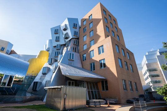 Cambridge, MA, USA - June 30, 2022: The Ray and Maria Stata Center for Computer, Information and Intelligence Sciences, an academic complex on the MIT campus, designed by architect Frank Gehry.