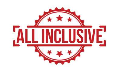 All inclusive rubber stamp vector illustration on white background. All inclusive rubber stamp.