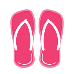 Cute Sandals Icon Clipart for Summer Beach Vacation Doodle Vector Illustration