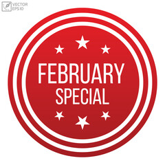 February Special banner design, Isolated on white background.