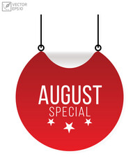 Vector illustration modern August Special banner, Isolated web element.