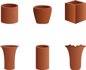 Pot vector illustration. Plant pot image or clip art.	