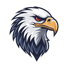 Eagle in red and blue color on white background vector illustration.