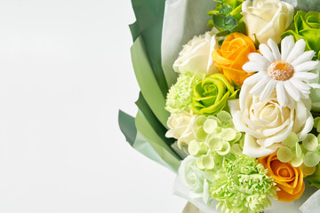爽やかなソープフラワーの花束　イメージ