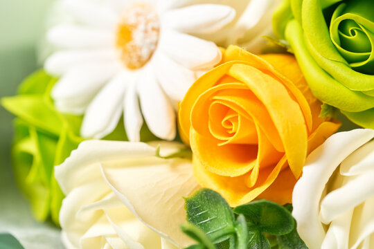 爽やかなソープフラワーの花束　イメージ