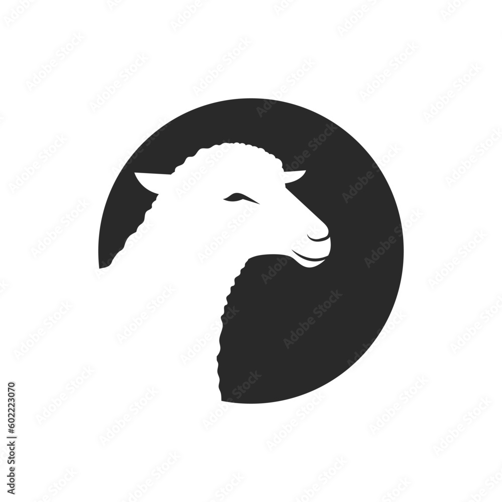 Sticker sheep logo icon