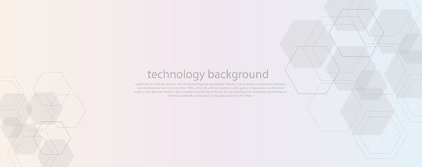 Geometric abstract background with hexagons element. Structure molecule and communication. Science, technology and medical concept. Vector illustration