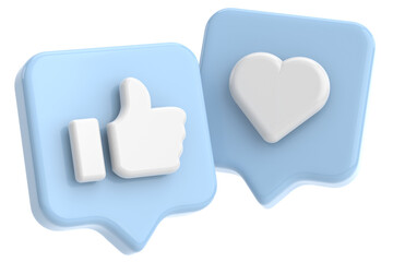 Like icon. 3D icon. 3D illustration.