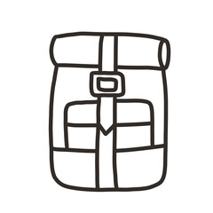 Outline backpack camping elements 